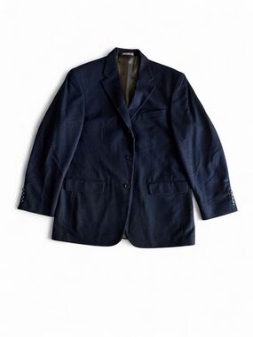 Oscar de la Renta Black Wool Sport Coat Blazer Made in Lithuania 42R